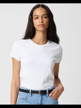 New! Madewell White Crewneck Short Sleeve Tee